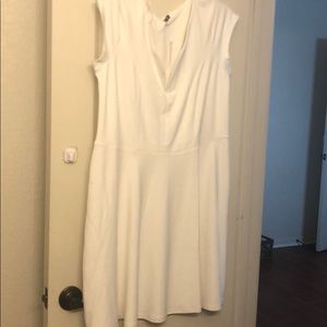 White Knee Length Body Con Dress